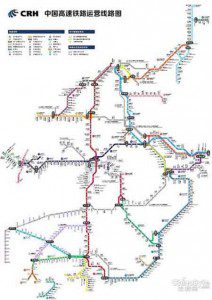 32色全国高铁图：精确的高铁运营线路图以飨民众