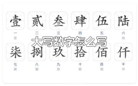 大写数字怎么写