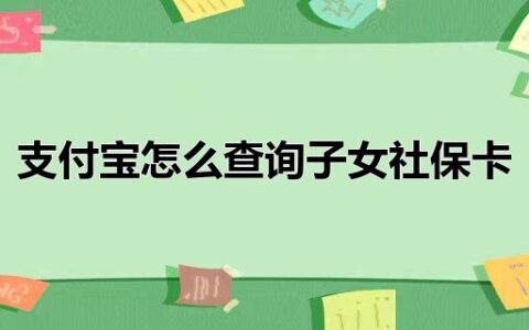 支付宝怎么查询子女社保卡
