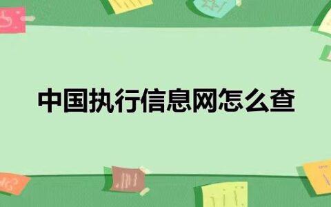 中国执行信息网怎么查