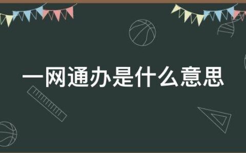一网通办是什么意思