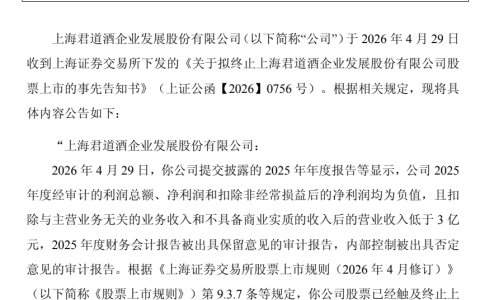 白酒退市第一股诞生！*ST岩石踩中多条红线