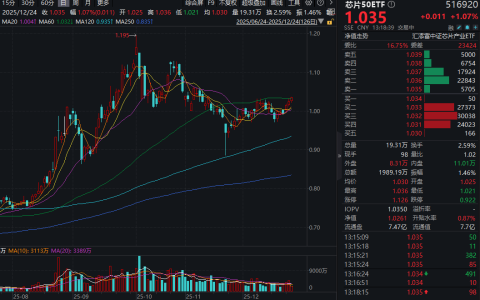 芯片板块活跃上行，中芯国际涨超2%，部分产能涨价10%！芯片50ETF(516920)涨超1%冲击3连涨，存储芯