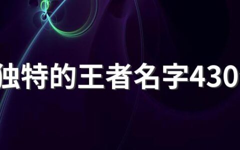 比较独特的王者名字430个 好听又独一无二的王者名字