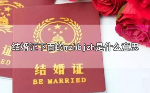 结婚证下面的mzhbjzh是什么意思