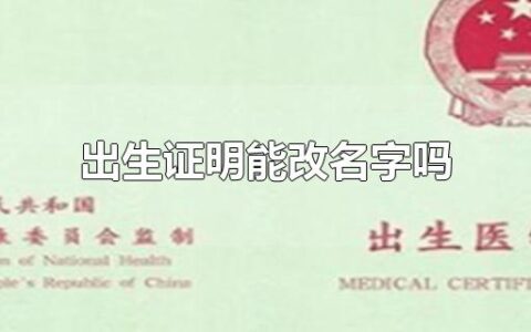 出生证明能改名字吗
