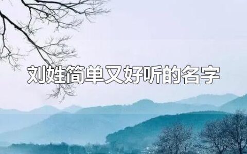 刘姓简单又好听的名字
