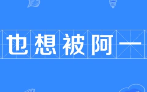 “我也想被阿一下”是什么梗