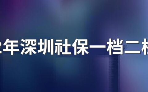 2022年深圳社保一档二档三档多少钱 标准完整版