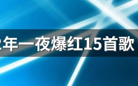 2022年一夜爆红15首歌有哪些 2022年最好听的歌曲有哪些