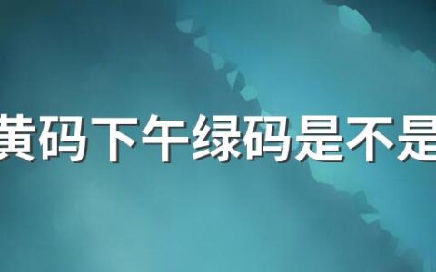 早上黄码下午绿码是不是没事 黄码变绿码后又变黄码是怎么回事
