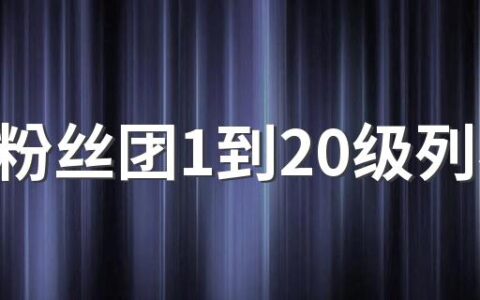 抖音粉丝团1到20级列表