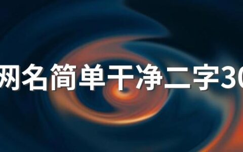 男生网名简单干净二字300个 容易记的男生网名