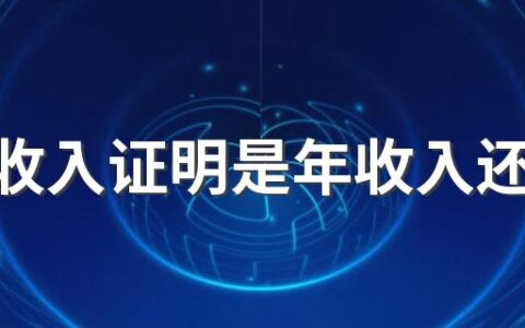 买房收入证明是年收入还是月收入 买房什么时候要收入证明