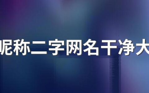 简约昵称二字网名干净大全1000个 气质可爱的网名二字