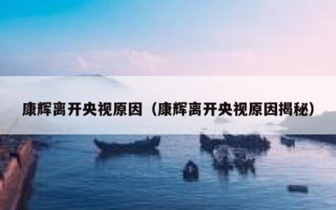 康辉离开央视原因（康辉离开央视原因揭秘）