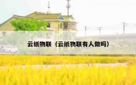 云纸物联（云纸物联有人做吗）