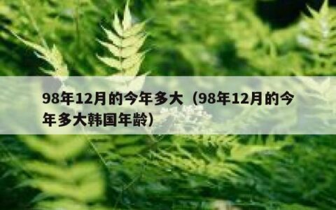 98年12月的今年多大（98年12月的今年多大韩国年龄）