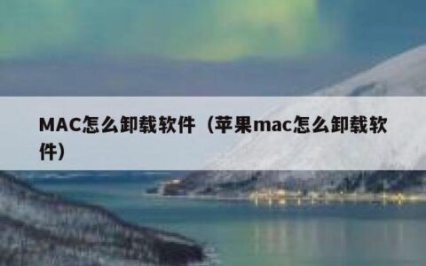 MAC怎么卸载软件（苹果mac怎么卸载软件）