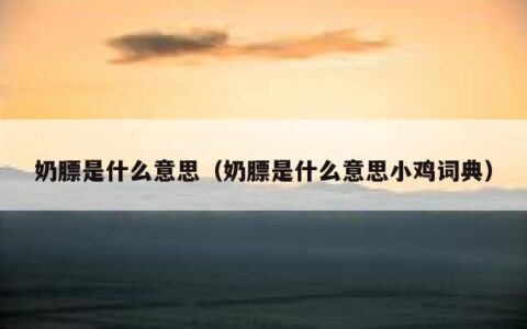 奶膘是什么意思（奶膘是什么意思小鸡词典）
