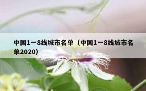 中国1一8线城市名单（中国1一8线城市名单2020）