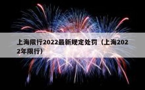 上海限行2022最新规定处罚（上海2022年限行）