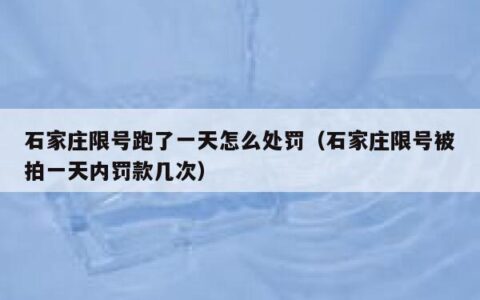 石家庄限号跑了一天怎么处罚（石家庄限号被拍一天内罚款几次）