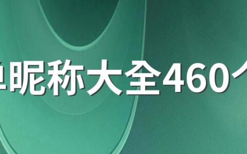 简单昵称大全460个 好记的网名